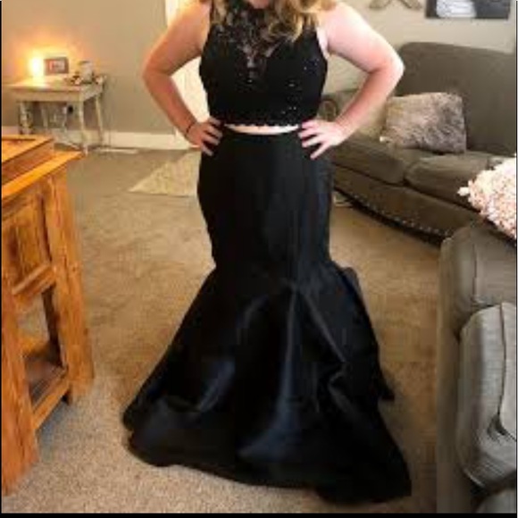 Black Two Piece Dress - Picture 3 of 3